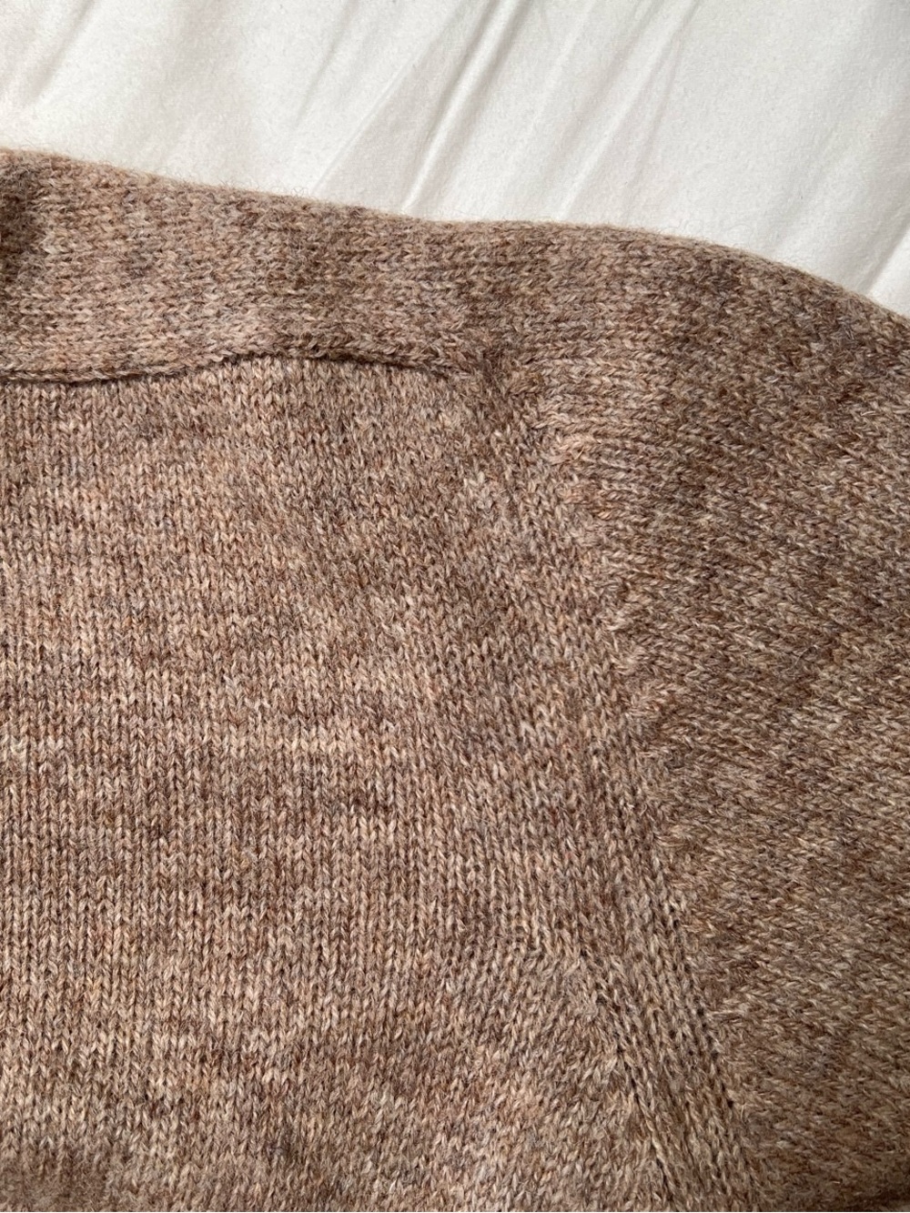 100% Shetland Wool Crewneck Sweater in Taupe - Picture 4 of 4